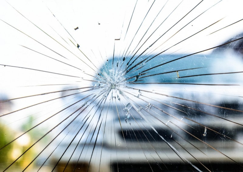 Cracked car window